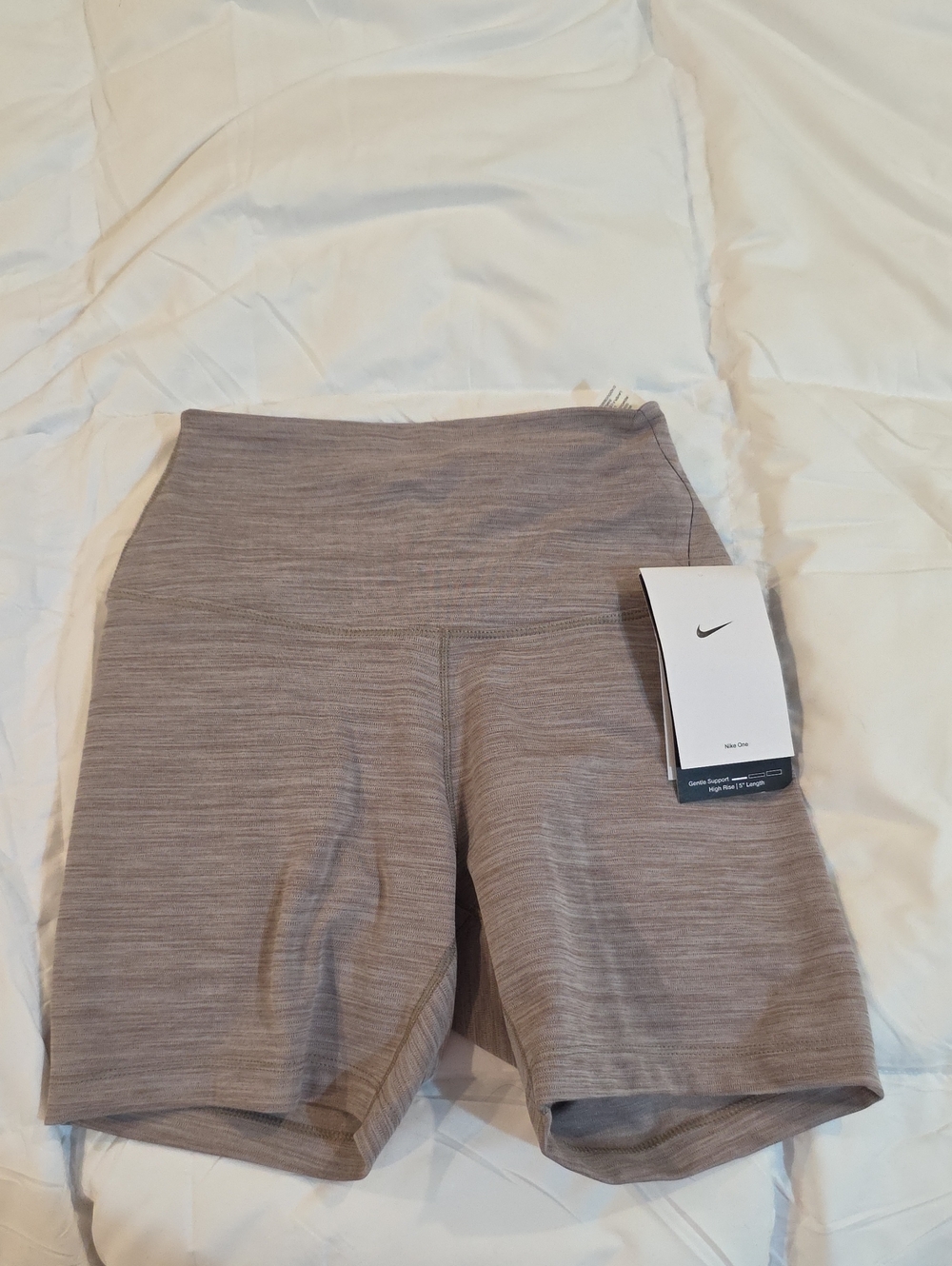 Nike Women's High-Rise Heather Taupe Bike Shorts